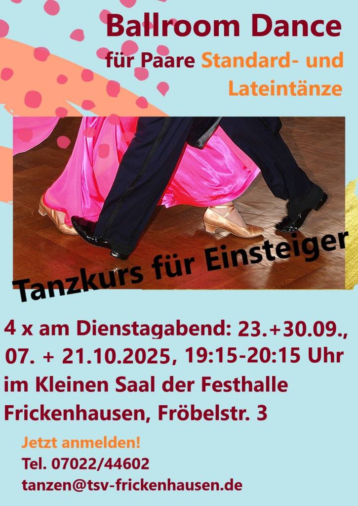 Einsteiger-Kurs in den Standard- und Lateintänzen für Paare