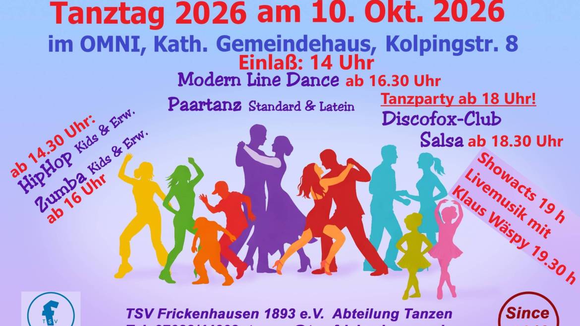Tanztag am 10. Oktober 2026 ***Freier Eintritt***